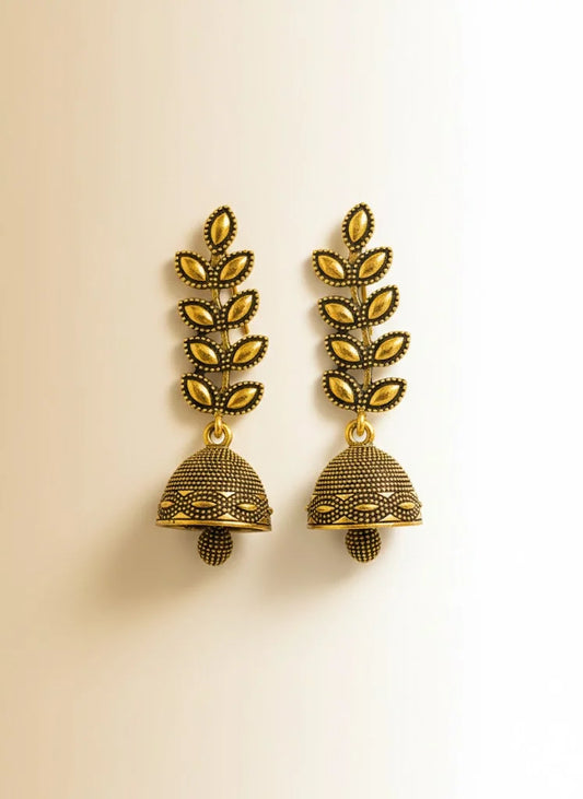 Rustic Gold Leaf Earrings