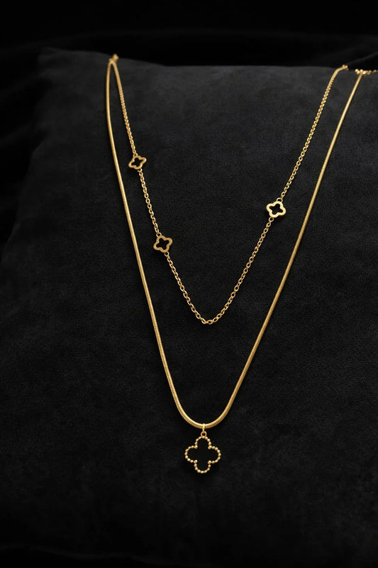 Black Clover Layered Gold Necklace