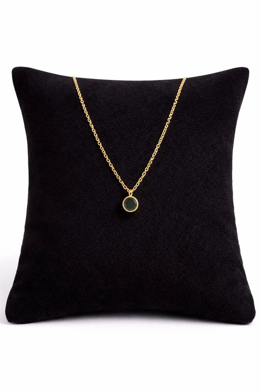 Emerald Glow Gold Pendant Necklace