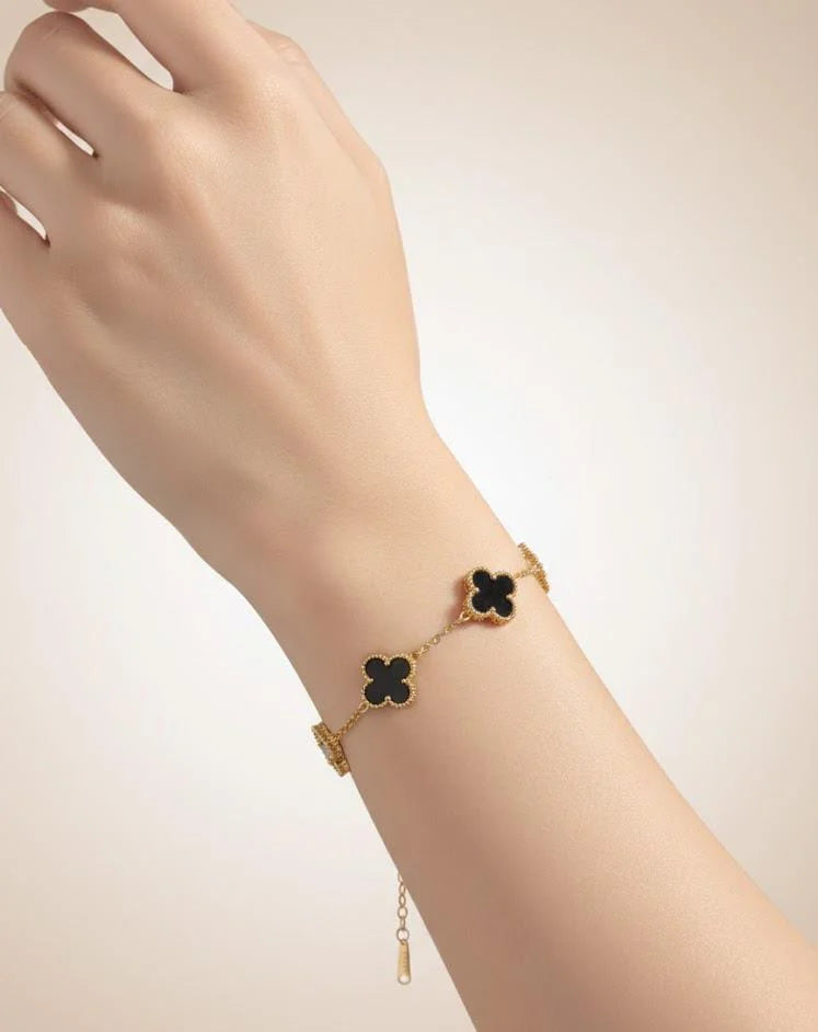 Black Luxe Clover Bracelet