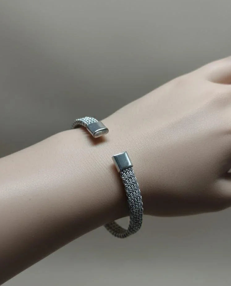 Classic Silver-Tone Unisex Bracelet