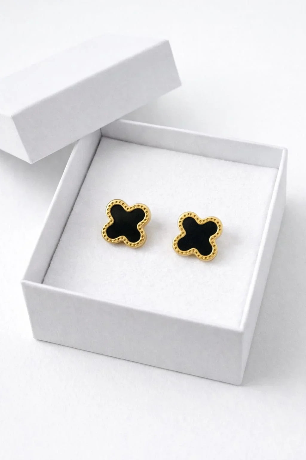 Black Clover Stud Earrings