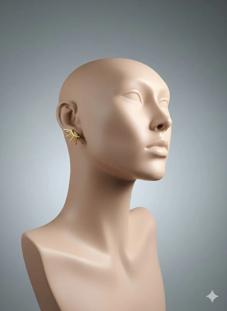 Golden Half Sun Earrings