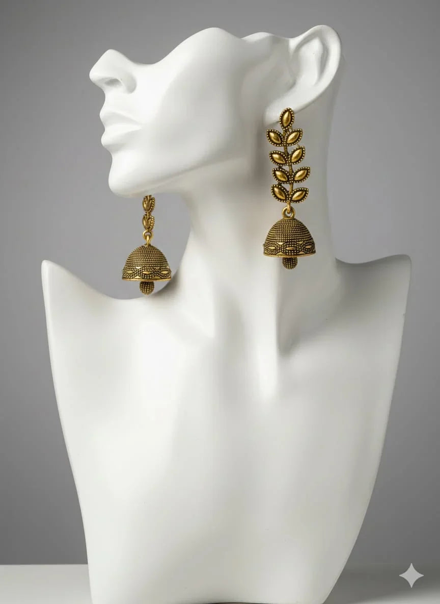 Rustic Gold Leaf Earrings
