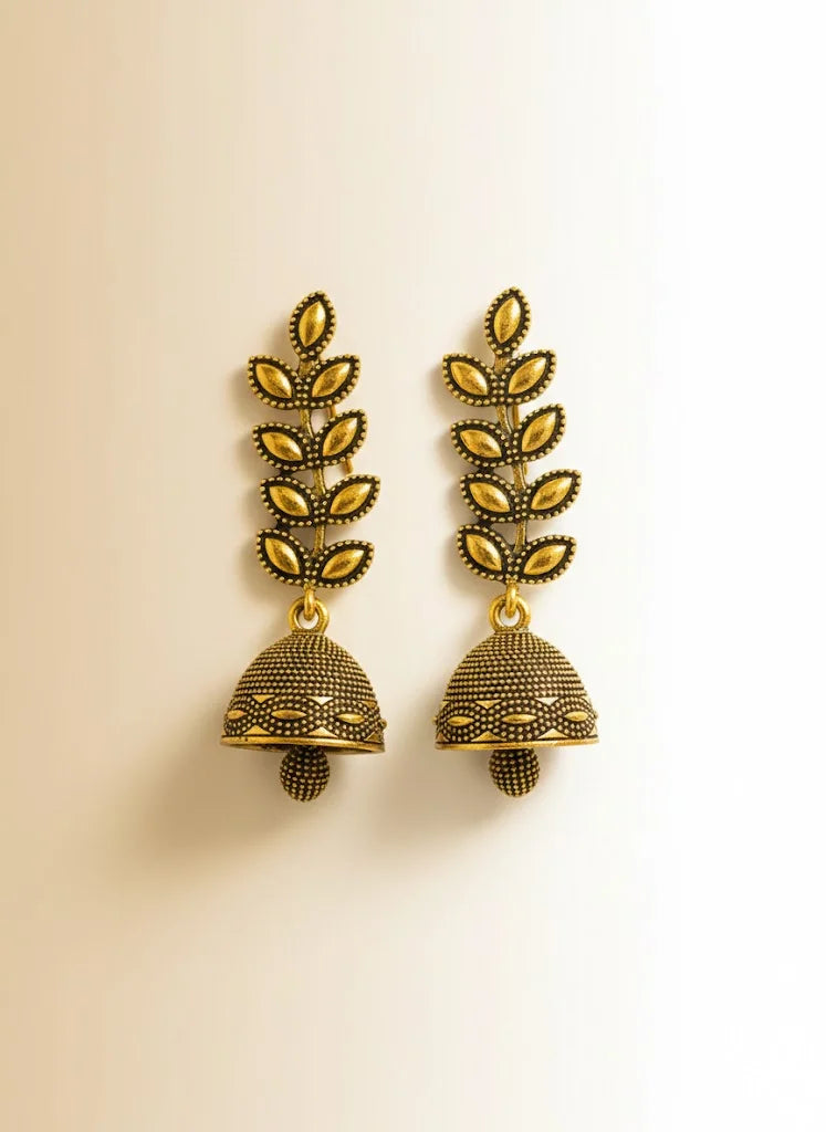 Rustic Gold Leaf Earrings