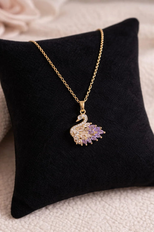 Amethyst Swan Necklace