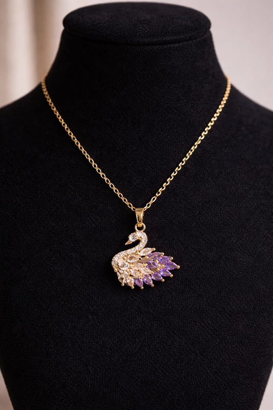 Amethyst Swan Necklace