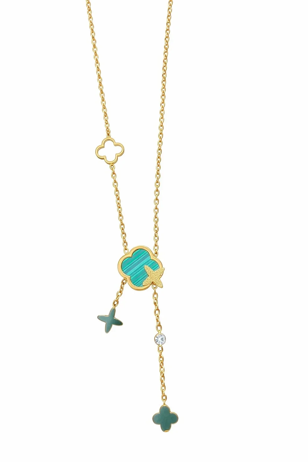 Emerald Clover Charm Necklace