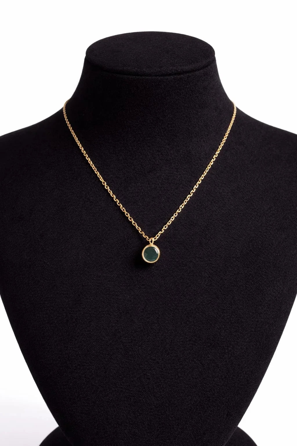Emerald Glow Gold Pendant Necklace