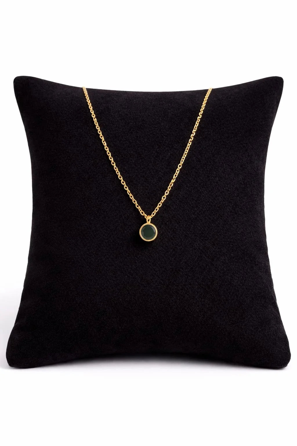 Emerald Glow Gold Pendant Necklace